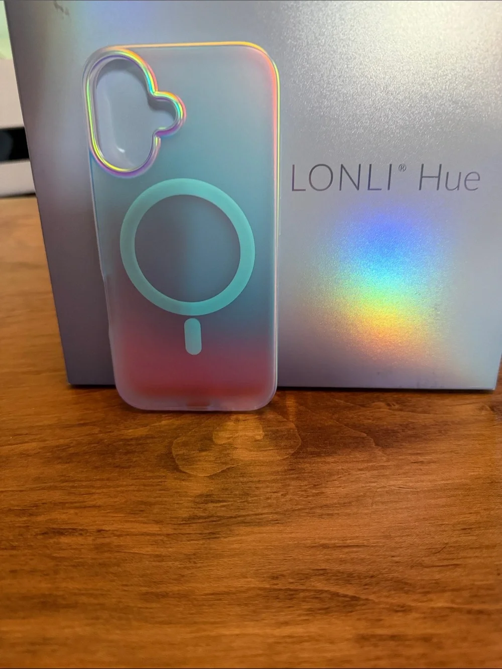 iPhone 16 Apple Frosted Gradient MagSafe Case in Pink and Teal